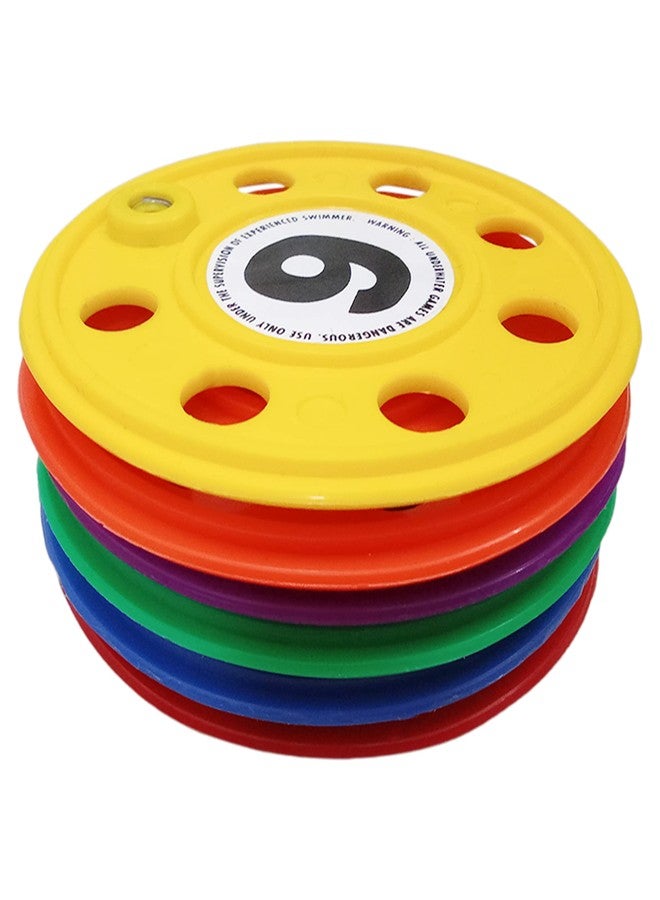Fitfix Diving Discs with Numbers for Swimming Pool and Water Fun/Best for Summer Pool Parties, Water Adventures - Set of 6 Made in India,for Kid,Multicolor - Image 4